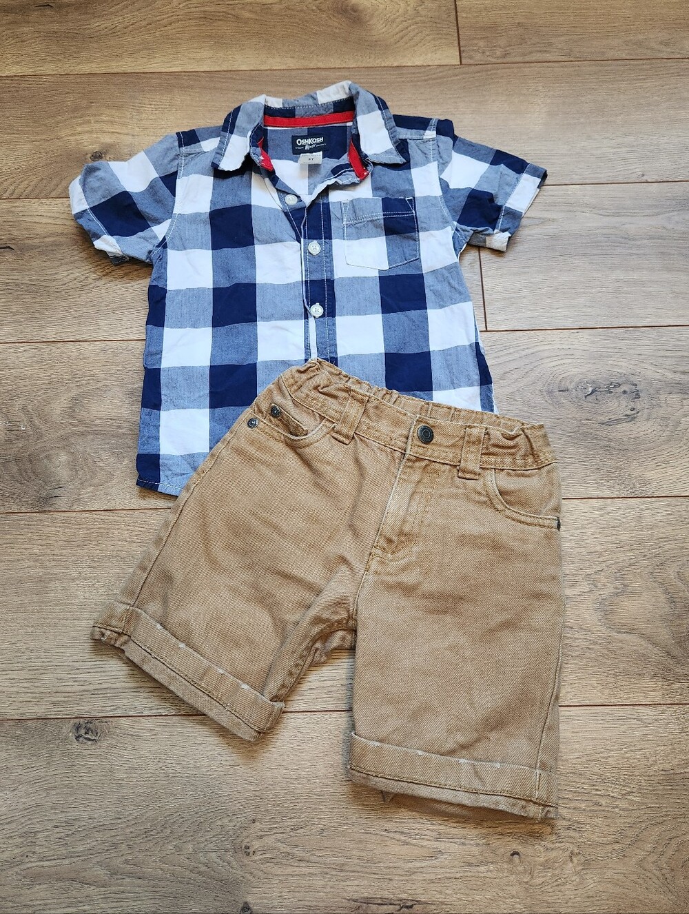 3t Boys oshkosh Button Up And Shorts